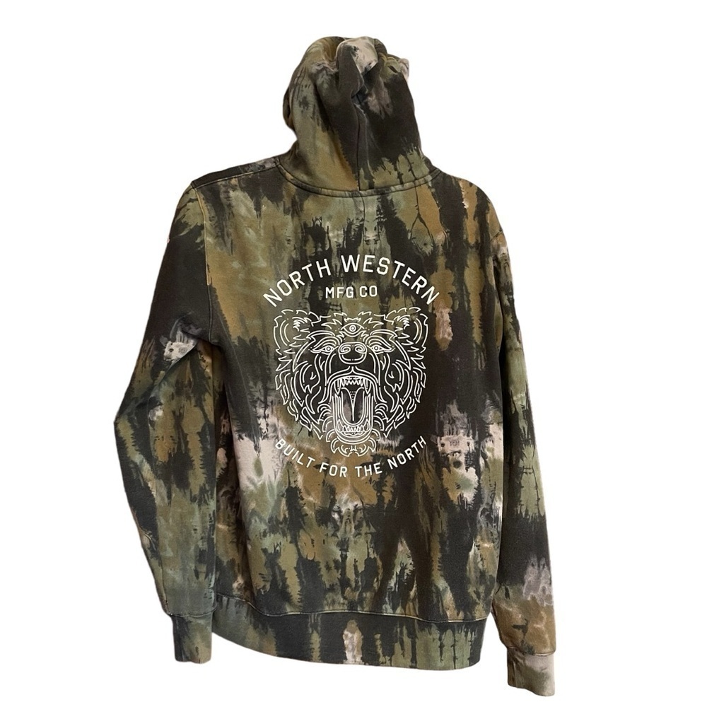 Northwestern MFG Co Hoodie Green Camo
Tie-Dye, white font -Size Small Oversized